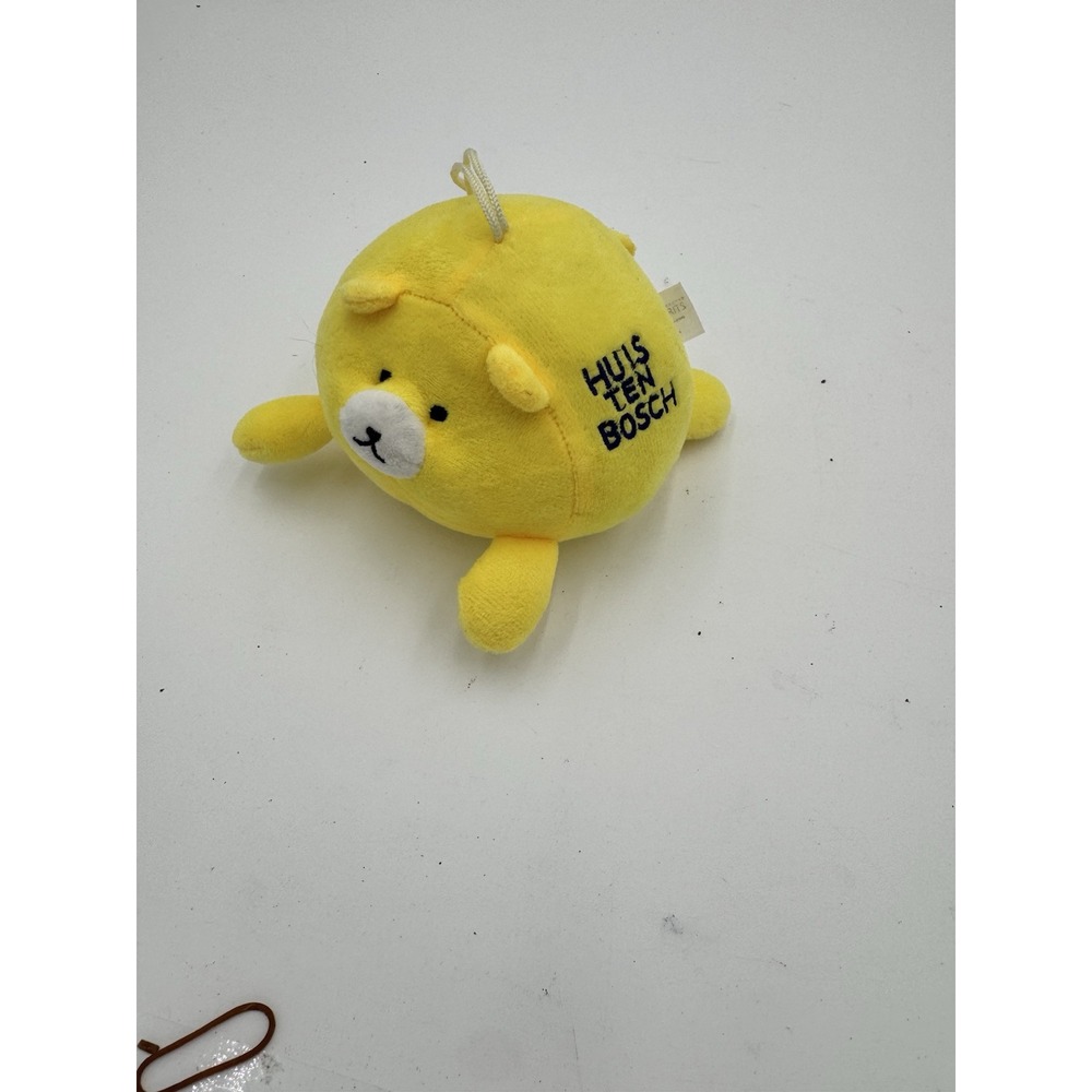 Huis Ten Bosch bear plush toy Yellow Bear EUC tush tag Round from Japan RARE